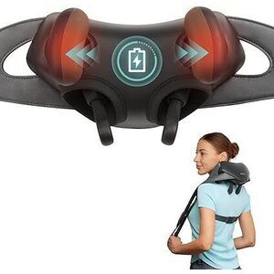 Fsa Eligible Cordless Neck Massager For Pain Relief Deep Tissue, Shiatsu